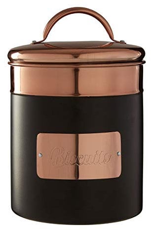 Premier Housewares 507352 Biscuit Canister, Stainless Steel, Copper