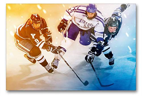 Premium Textil-Leinwand 90 cm x 60 cm quer Ein Motiv aus dem Kalender Eishockey - Fight