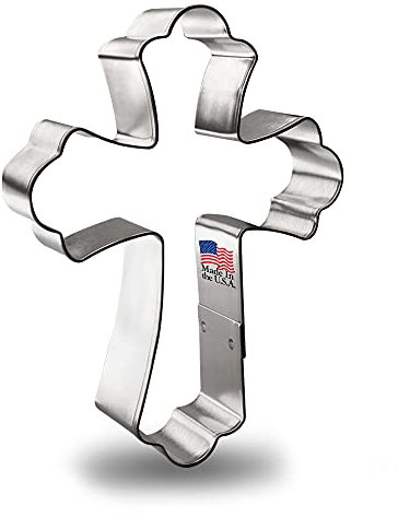 Fancy Cross Cookie Cutter 5 in B1296 - Foose Cookie Cutters - USA Tin Plate Steel