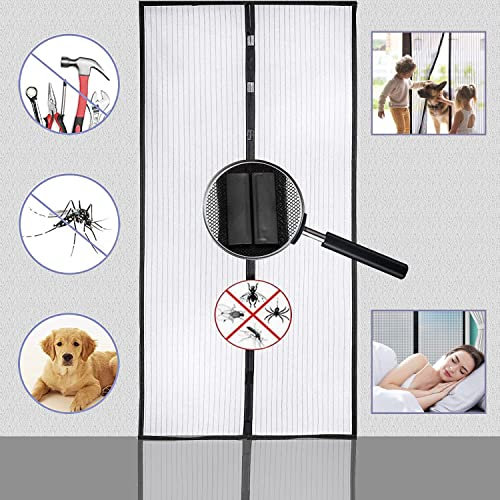 Voarge - Zanzariera magnetica per porta, 110 x 230 cm, la tenda magnetica è ideale per la porta del balcone, della cantina e della terrazza, senza viti, non accorciabile (110 x 230)