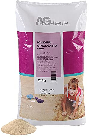 A&G-heute Min2C 25kg Spielsand Quarzsand für Kinder Sandkasten Dekosand geprüft gesiebt