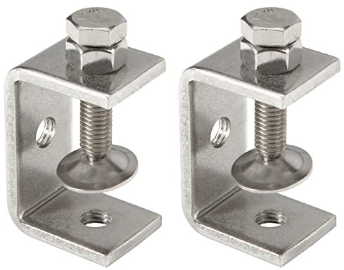 2Pcs C-Clamp 304 Stainless Steel G-Clamp Tiger Clamp Heavy Duty Woodworking Clamp Home Improvement and Automotive Repair Tools with Wide Jaw Openings (47MM)