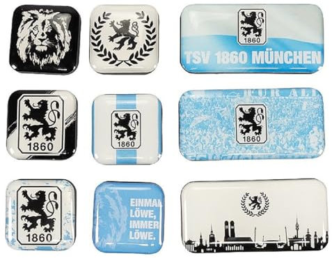 TSV 1860 München Magnet 9er-Set Kühlschrankmagnet - Plus Lesezeichen Wir lieben Fußball