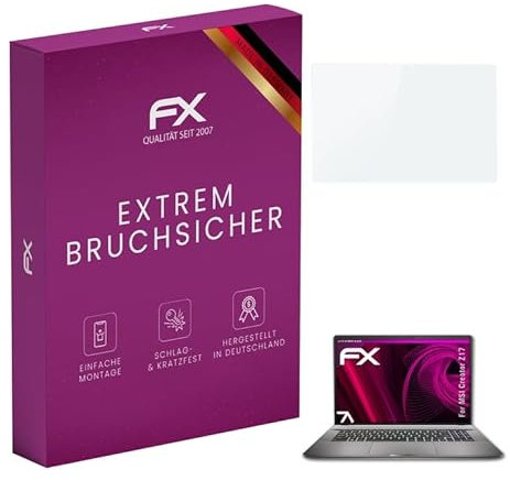 atFoliX Glasfolie kompatibel mit MSI Creator Z17 Panzerfolie, 9H Hybrid-Glass FX Schutzpanzer Folie