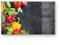DEQORI Frühstücksbrett Glas | klein 23x14 cm | Motiv Schiefertafel mit Gemüse | Design Schneidebrett für Küche | Frühstücksbrettchen antibakteriell & rutschfest | Glasplatte & Servierplatte