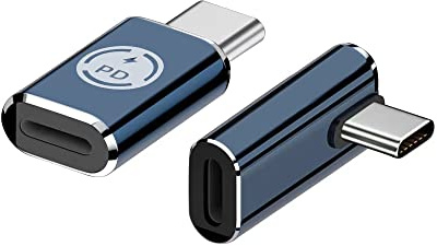 Lightning auf USB C Adapter, USB-C-Stecker auf Lightning-Buchse iOS-Adapter Unterstützt 27w PD Schnellladung und Datenübertragung Kompatibel mit Lightning, für Pad [2 Stück, 90 Grad Winkel]