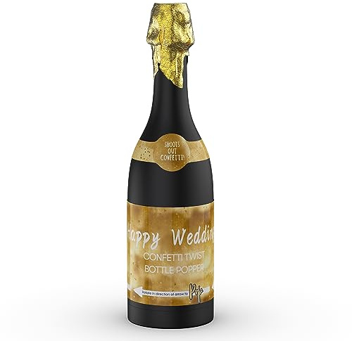 POPUPARTY 15.3'' 1 Pack Champagne Bottle Party gold confetti Popper | For Birthday, graduation,Celebration, Wedding, New Year, Party Decoration