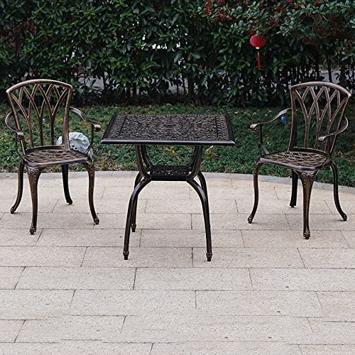 Bistroset aus Aluminiumguss Stabile Sitzgarnitur Antik Balkonset: 1 Gartentisch und 2/4 Stühle, wetterfestes Gartenset, im Retro-Stil, Wartungsfrei, leicht, mit Handläufen Grand Patio Bistro Set