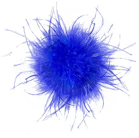 MoreChioce Feder Brosche für Frauen Mädchen, Flauschige Feder Ansteckbrosche Vintage Federbrosche Elegante Straußenfeder Trachten-Brosche für Party Dekoration Kopfbedeckung,Königsblau