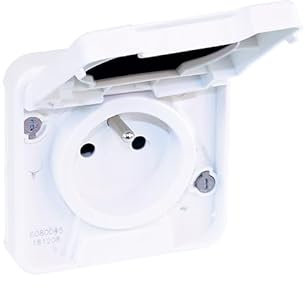 EUR'OHM Prise courant 2P+T composable IP55 - OXXO Blanc - Interrupteur et prise