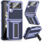 Micoden for Samsung Galaxy Z Flip 4 Samsung Z Flip 3 Hinge Protection Heavy Duty Shockproof Case with Built-in Stand Silicone PC Bumper Phone Cover for Samsung Z Flip 3/4 5G Purple