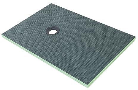 Piatto Doccia da Piastrellare Tagliabile in Estruso Rigida Polistirene Isolamento per Bagno Dimensione 80x120 cm spessore di 4 cm Sifone Piletta e Tubo inclusi