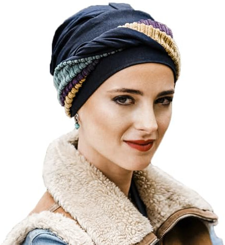 CAREBELL Onkologischer Turban/Modell Elegance/Hippie-Design/Bambusgewebe/Patienten mit Haarausfall/Chemotherapie und Alopezie, bequem und atmungsaktiv
