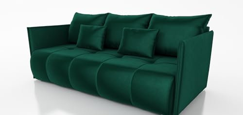 Verona Idee Sofa mit Schlaffunktion Grün Monolith 37 Moderne Stil Sofa zum Entspannen Klappsofa Couchsofa Bettsofa