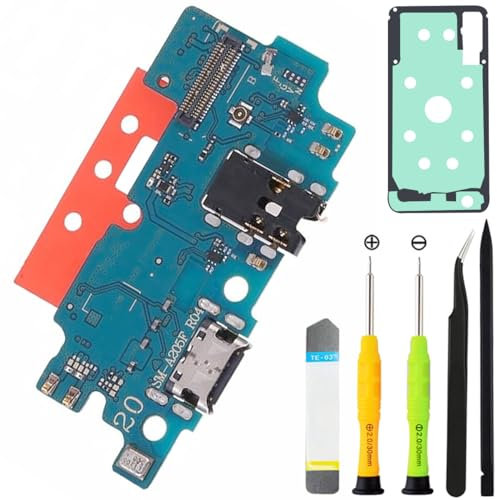 ZHUROUPU Dock Connector für Samsung für Galaxy A50 Ladebuchse, Charging Port USB Ladeanschluss Mikrofon Kopfhörerbuchse mit Reparaturset (incl.Schraubenzieher Set)