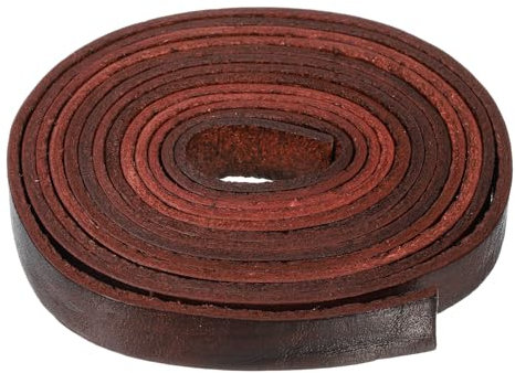 QUARKZMAN 2,2 Yard 12mm Corda Pelle Piatta Vintage, Strisce Cordoncino Pelle Spesso 2mm per Creazioni Fai da Te, Braccialetti Cinturini Borsa (Caffè)