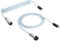 AKYGA AK-USB-49 Câble USB tressé type C vers type C 3,0 m Bleu ciel Câble spirale pour clavier mécanique avec connecteur aviateur amovible pour clavier de jeu