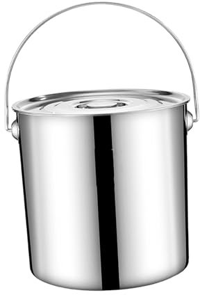 YWJLQH Stainless Steel Stockpot Cookware Oil Bucket Heavy Duty for Boiling Strew Simmer Water Bucket Large Soup Pot Tall Cooking Pot, 20L