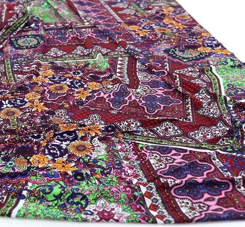 TOLKO 50cm Baumwolljersey Jersey Stoff Meterware | Baumwollstoff für Shirt Kleid Rock Jersey Bettwäsche Stoff Sommer Kleiderstoff | Weich elastisch 150cm breit | Stoffe zum Nähen (Samarkand)