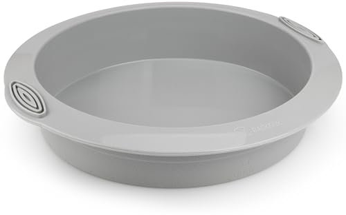 Backefix Backform 20 cm rund Ø Kuchenform Silikon rund | antihaftend ohne einfetten flexibel, für Tortenboden oder als Auflaufform | altbewährt, gesund, BPA-frei, lebensmittelecht | grau