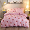 Tabeskly Kids Girls Bedding Set Double, Pink Strawberry Cute Soft Zipper Childrens Full Bed 3 Piece Cover Duvet Quilt Covers and Pillowcases - Mildly Cosy Budget Bedclothes 200×200cm