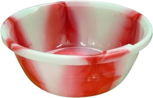 Tie-dye Design Multipurpose Circular Round Plastic Washing Up Bowl Basin Tub Kitchen Red (14 Inch)