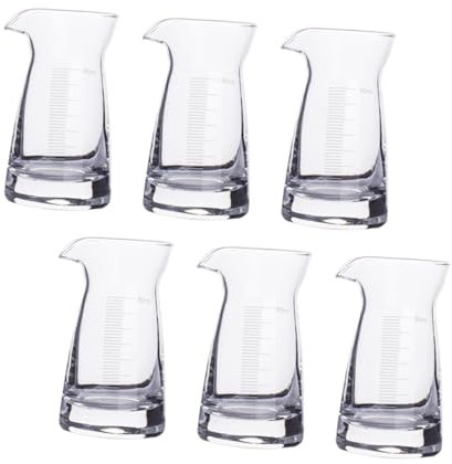 CIYODO Lot De 6 Gobelets Doseurs en Verre Épais De 80 ML avec Lignes Graduées pour Spiritueux