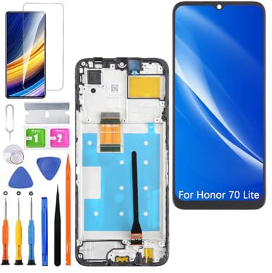 HLYGZX Display di ricambio per schermo LCD Honor 70 Lite, RBN-NX1 Display Touch Digitizer Assembly Kit parti di riparazione (nero con cornice)