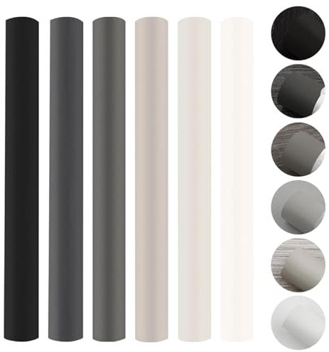 6Pcs Laminate Floor Repair, Soft Grey Wax Filler Sticks Wood Scratch Repair Crayons Laminate Worktop Wooden Floor Scratches Holes Remover for White Light Dark Grey Black Oak Furniture