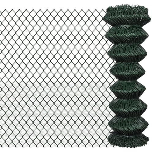LXYZWRW Fencing & Barriers Chain Link Fence Steel 1,25x15 m Green Fence Panels