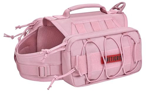 OneTigris Mammoth Hunderucksack 2.0 Version Reißen Camping Wandern Hundebackpack für M/L Größe Hunde (M, Rosa)