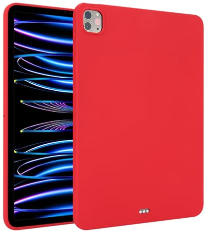 for iPad Pro 11 inch M4 Case 2024 (Model: A2836/A2837/A3006), UUcovers Lightweight Soft TPU Back Shockproof Cover Anti-Scratch Skin Shell Silicone Rubber Case for iPad Pro 11 M4 2024 (5th Gen), Red