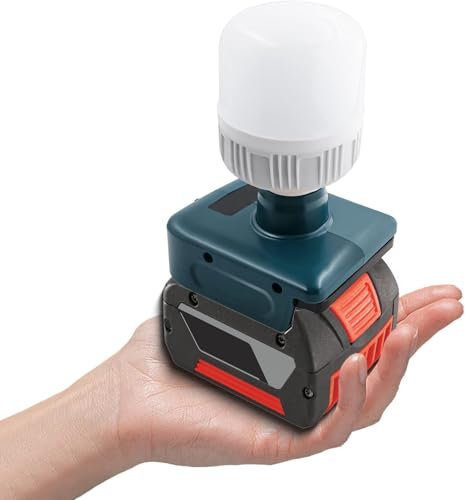 Lampe de poche LED 12 W 1300 lm pour Bosch 18 V GBA Li-ion Batterie Max 6500 K Blanc froid pour une utilisation en extérieur, pour camping, réparation de voiture, éclairage d'urgence et chantier