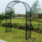 Robuster verzinkter Gartenbogen mit Rosenrahmen, freistehende Pflanzen, Rankgitter für Kletterrosen, Pergola, Torbogen für Hochzeit, Party, Dekoration, 3 m x 2,5 m, Schwarz