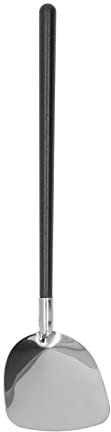 Cucharón de Acero Inoxidable para Olla Caliente, Pala de Mango Largo Antiescaldado, Utensilio de Cocina para Escalfar Huevos y Freír (Pala Mango Negro)