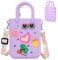 Mini sac Fourre-Tout en Caoutchouc, sac de Plage Imperméable en EVA pour les Petites Filles, Petit Silicone pour les Voyages en Plein Air, Joli Caoutchouc avec 20 Breloques et une Bandoulière Réglable