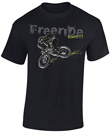 Baddery Fahrrad T-Shirt Kinder - „Freeride Downhill“ | MTB & Downhill Motiv - Shirt für Jungen & Mädchen