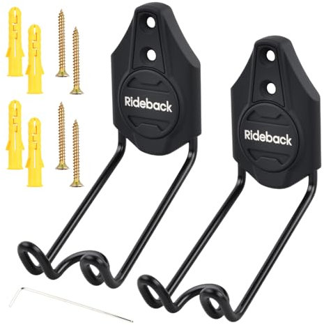 2 pezzi Porta bici da muro, Materiale in lega di alluminio Appendi bici da muro capacità di carico 30 kg, Facile da installare piccolo ganci per biciclette da muro con viti e altri accessori