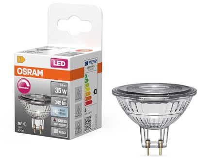 Osram LED-Spot Reflektor Superstar MR16 35 dimmbar, 4000 K neutralweiß, 3,4 W, GU5.3, 36°, 345 lm, 25.000h, Niedervolt, für Spotbeleuchtung