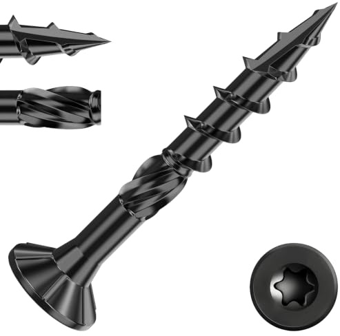 50Pcs Decking Screws 4.2 x 32mm, Torx Countersunk Wood Screws | 12.9 Carbon Steel, Outdoor Wood Screw, Black Oxide Finish for Fence, Timber
