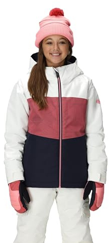 686 Girl's Athena Jacket - Insulated Coat with 2-Layer Fabric Design, Modern Fit and Taped Seams - Water & Weather Resistant - Rosewood Colorblock, Small