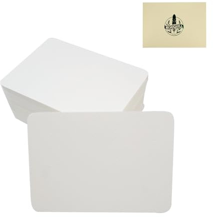 Moriquill 100 Watercolor Paper ATC Cards, 2.56 x 3.58 in, 300gsm | Cold Press Texture with Rounded Corners for Painting, Journaling, Scrapbooking and Mixed Media