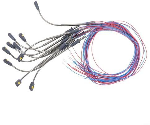 Für Modellbau LED Straßenlaternen 42mm Warmweiß für N und für TT Spurweite Eisenbahnanlagen angetrieben durch 3V mit Verkabelung und LEDs Komplettset für Lichteffekte