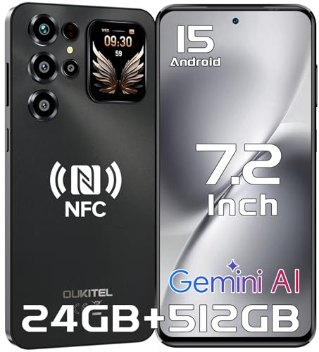 OUKITEL C68 Plus Mobile Phones - 24GB+512GB/1TB, 7.2 Display & 1.81 Sub-Screen, Android 15 Smartphone, 64MP Camera, 6000mAh Battery Phone, 4G Dual SIM Free Mobile Phone, NFC/Fingerprint/Face ID