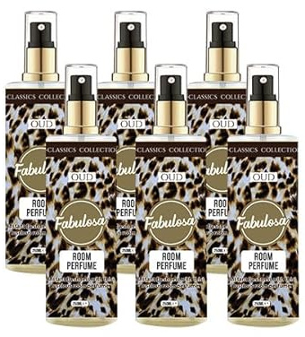 Fabulosa Room Spray Fragrance Perfume, Odour Removing Room Freshener Spray, Fragranced Perfume Air Freshener, 250ml, 6 Pack, Oud