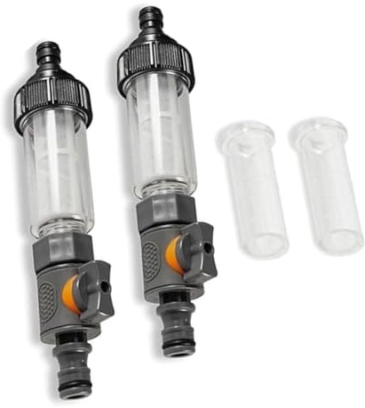 Wasserfilter for Wohnmobil, Wohnwagen, Yacht, Garten-Hochdruckreiniger, 2er-Pack mit verstellbarem Durchflussventil