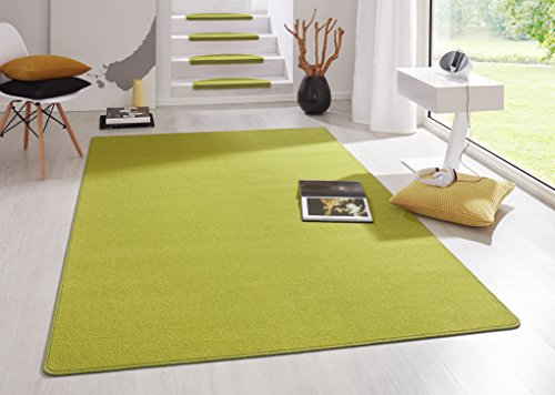 Hanse Home Indoor Teppich Fancy – Wohnzimmerteppich einfarbig Modern Velours Teppich für Esszimmer, Wohnzimmer, Kinderzimmer, Flur, Schlafzimmer, Küche – Grün, 200x280cm
