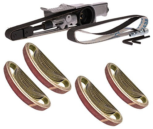 20 mm breit Luft Finger Bandschleifer Power File Detail Sander + 50 Riemen