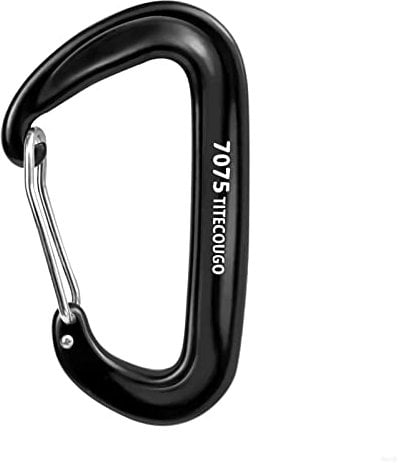 TITECOUGO 12KN Aluminium Carabiner Clip Big Size Carabiners for Backpack Weights Heavy Duty Large Hammock Accessories Dog Black 1 Pack