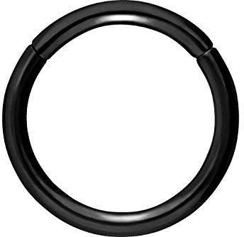 PIERCINGLINE Segmentring Clicker Chirurgenstahl Piercing Ring Nase Septum Ohr Helix Tragus Schwarz 3 x 10 mm